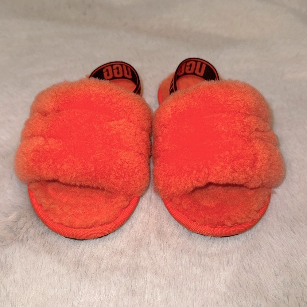 Toddler Ugg Fluff Yeah slippers orange
